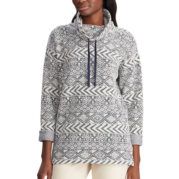 Women's Chaps Cowl Knit Sweater Sz 3x Navy Blue - Picture 1 of 7